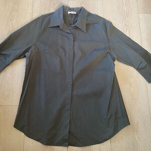 Olive Green Button-Up Shirt